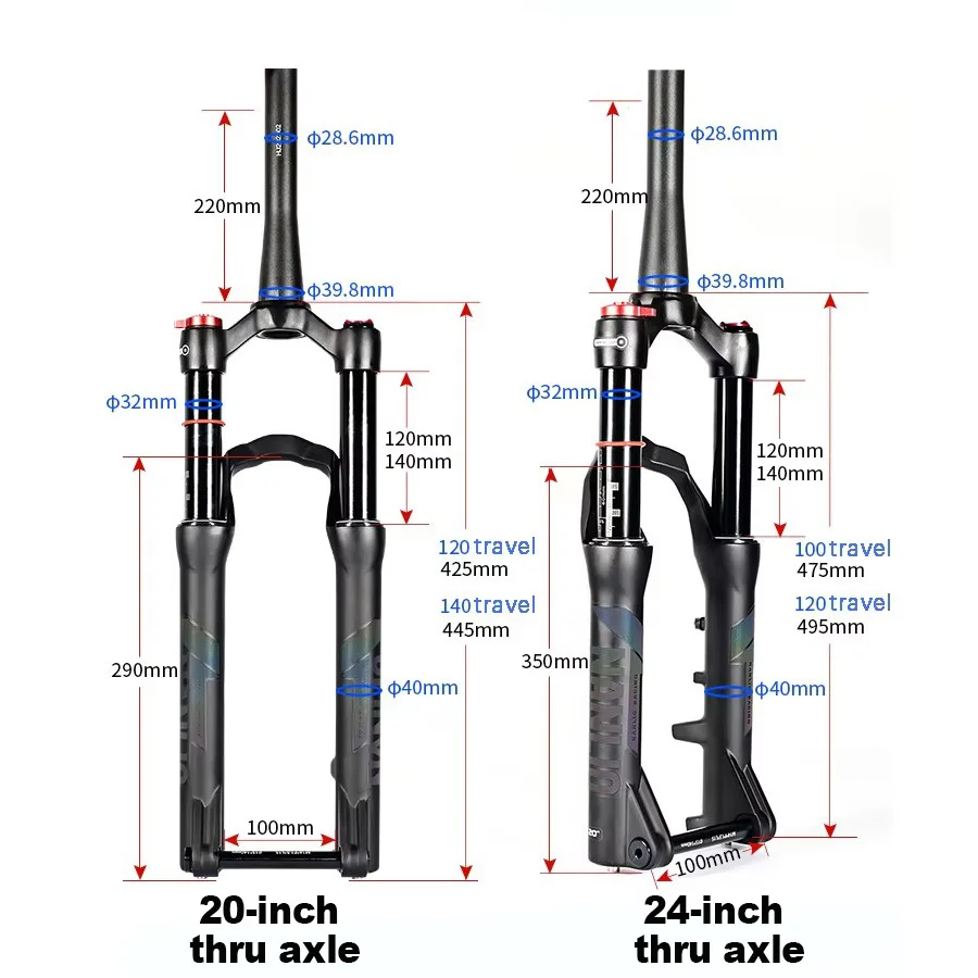 Nanlio Student MTB Fork 20/24 inch magnesium aluminum alloy shoulder control mountain bike riding shock fork cycling accessories