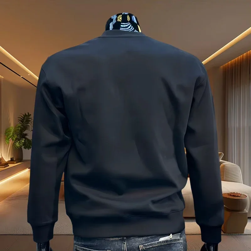 Kaus Pria Baru Atasan Cetak Huruf Pakaian Pria Jogging Olahraga Pullover Rumah Kantor Kasual Pakaian Jalanan Lengan Panjang Berkualitas