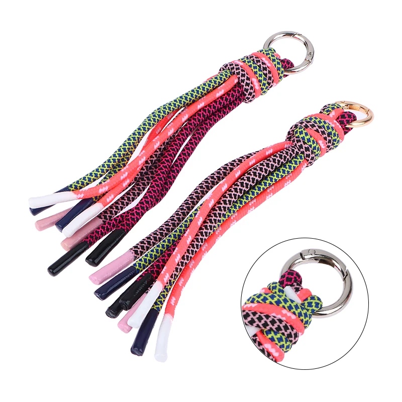 1PCS Tassel Woven lanyard Anti-theft Keychain Female Bag Decoration High-quality Hand knitting Fashion Bag Accessories