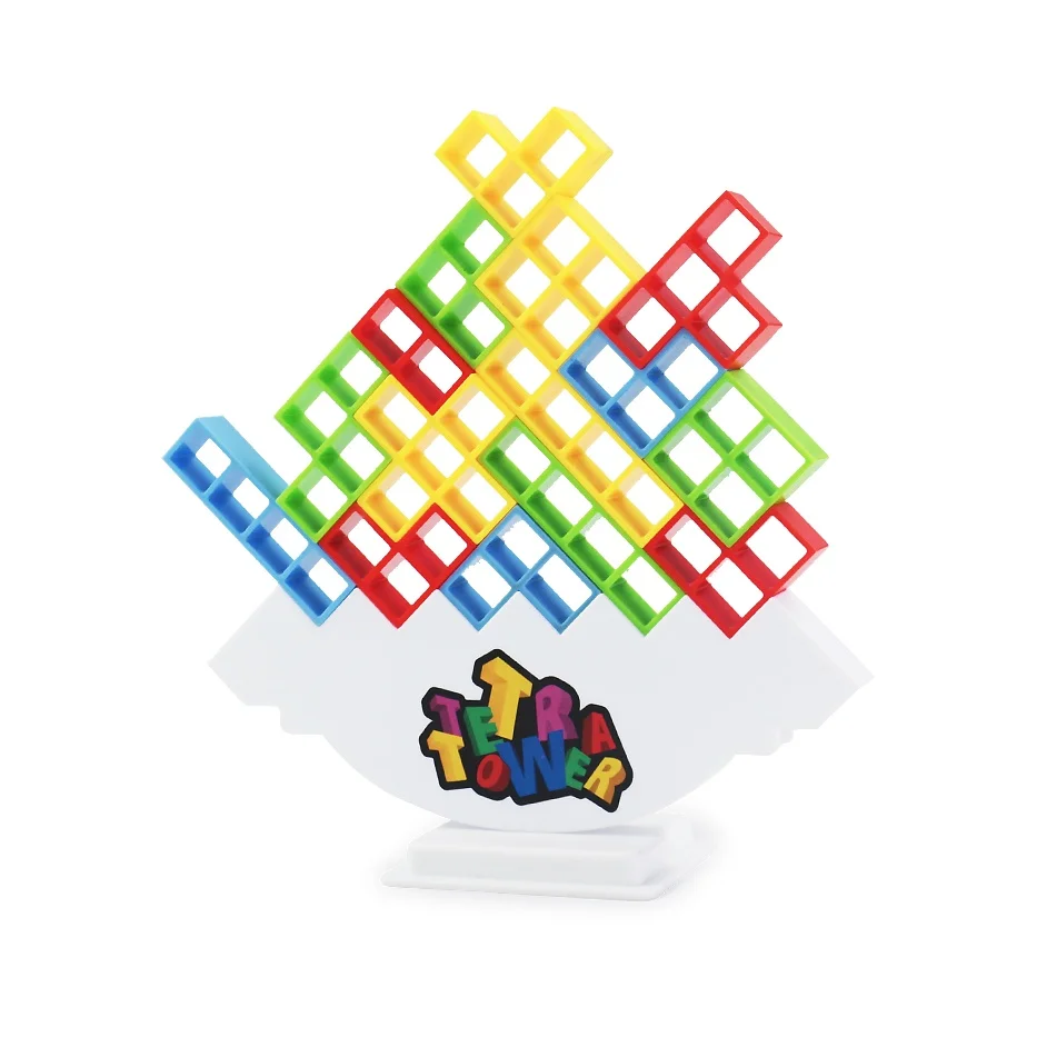 Building Block Brick Toy Balance Stacked Tetra Tower Game Swing High Russian Building Blocks Stack Kid Desktop Toy