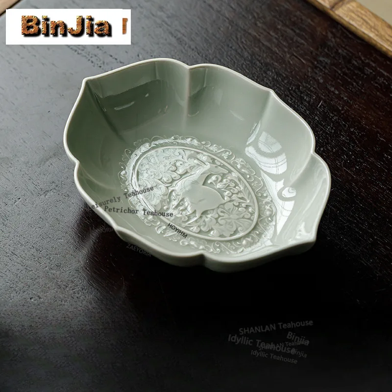 BAEJORIA Banana Moonlight Relief Deer Pot Bearing Holder Coffee Cup Dessert Serving Trays Dry Bubble Table Tea Tray Coasters Cha