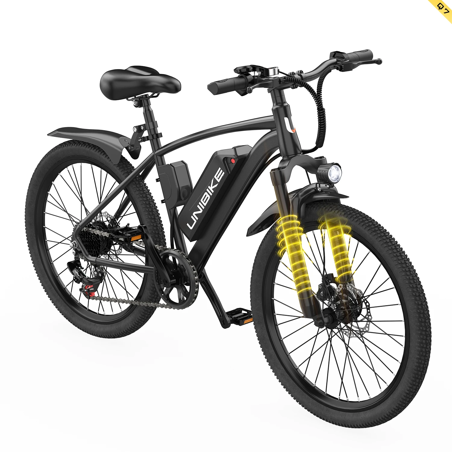 Bicicletta Elettrica 6MSKS Q7 Con Motore Da 250W, Batteria Rimovibile Da 36V10Ah, Sistema Di Doppia Ammortizzazione E Regolazione A 7 Velocità Per Il Pendolarismo Urbano-image