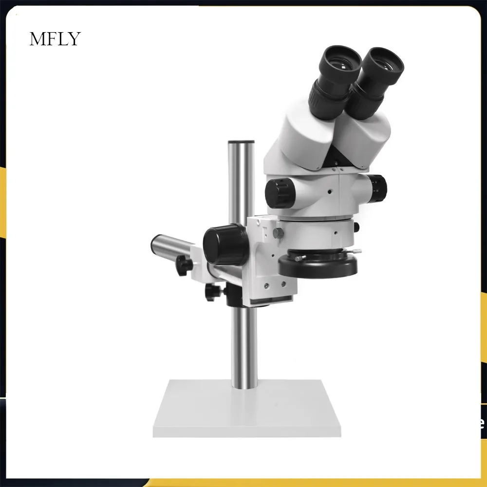 HH-MS02A Series Zoom Trinocular Stereo Microscope 7X-45X on Single Arm Boom Stand