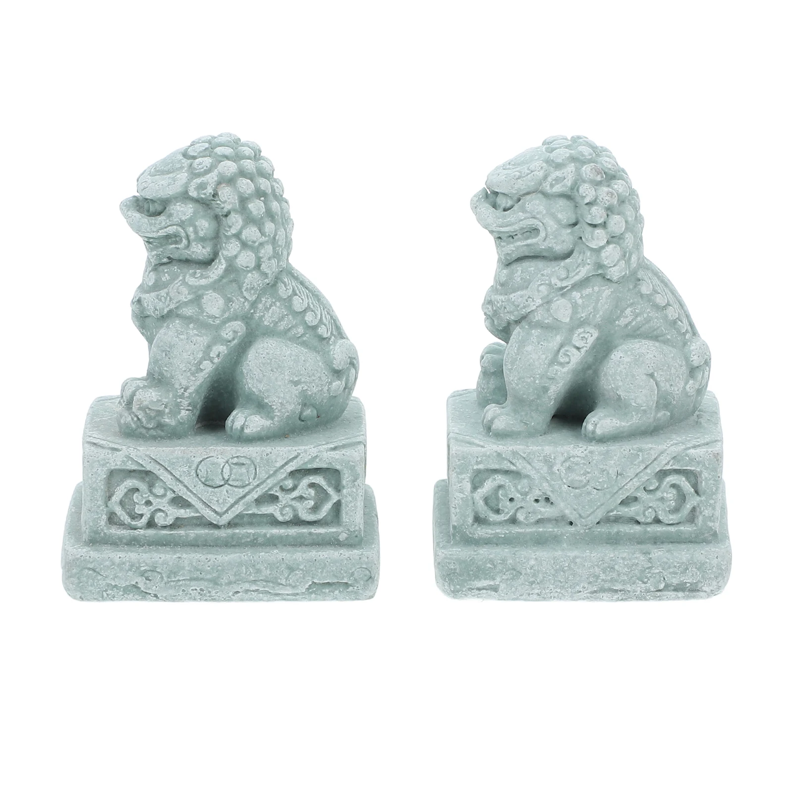 

2Pcs Resin Chinese Style Stone Lion Aquarium Landscaping Ornaments Fish Tank Landscape Decor Safe Non-Toxic Design