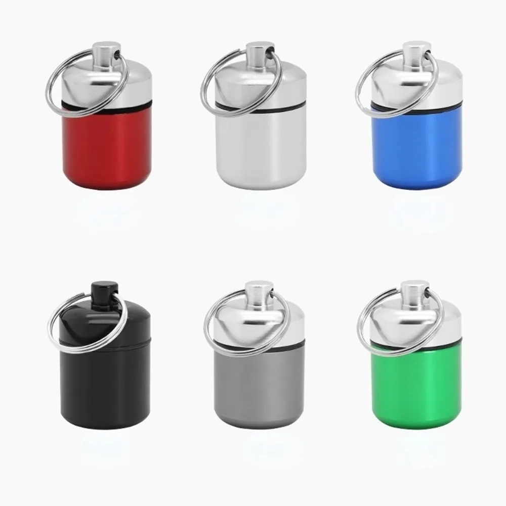 New Premuim Mini Waterproof Portable Pill Case Organizer Keychain Box Container Bottle with Keyring for EarPlug Medicine Holder