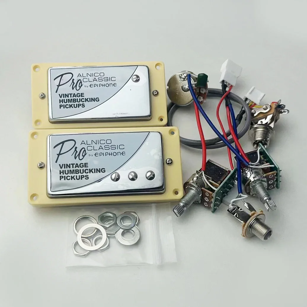 New upgraded  Alnico classic Bucker PRO humbucking pickup with 2v1t push/pull wiring harness kit