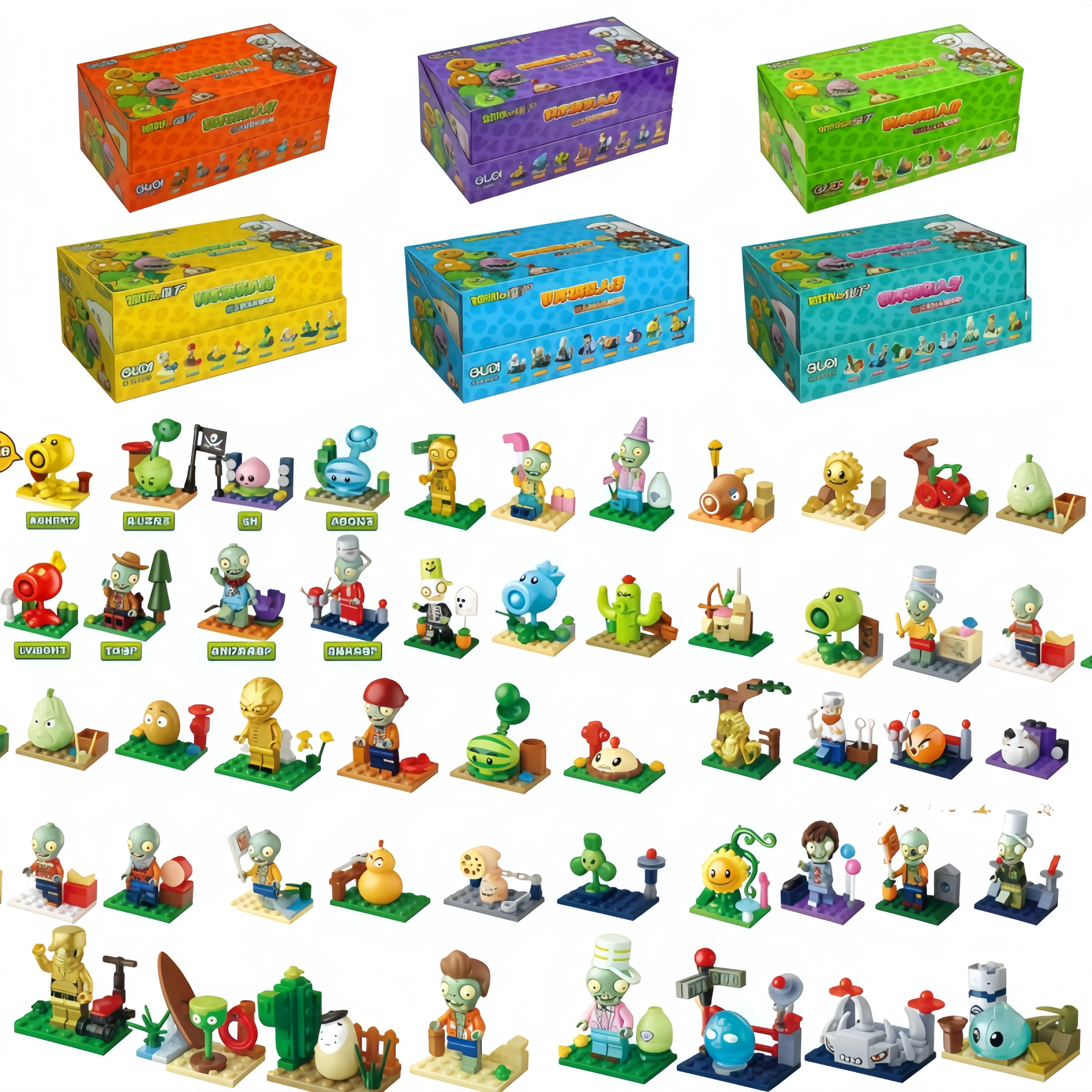 

GUDI Plants vs. Zombies Assemble Building Blocks Blind Box Series 6 sets Educational Figures Game Model Toys Boys and Girls Gift