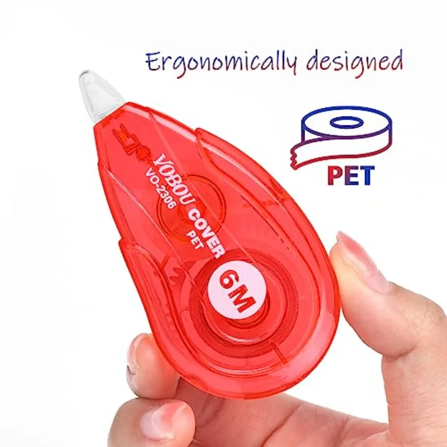 白い修正テープ 使いやすいアプリケーターでいつでも間違った文字を即座に修正できます 学校やオフィスに最適 S