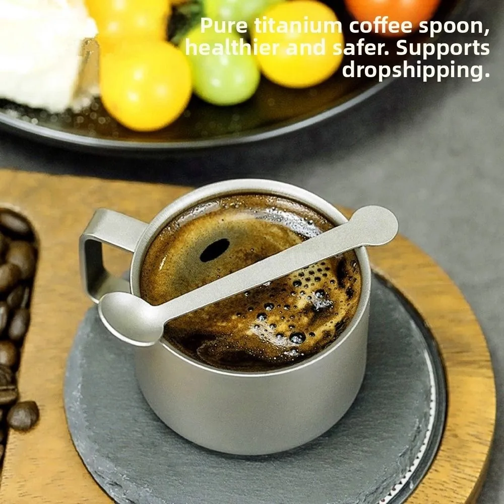 

Titanium/ Stainless Steel Coffee Tea Stirring Spoon Mini Long Handle Ice Cream Dessert Spoons Portable Eco-Friendly Tableware