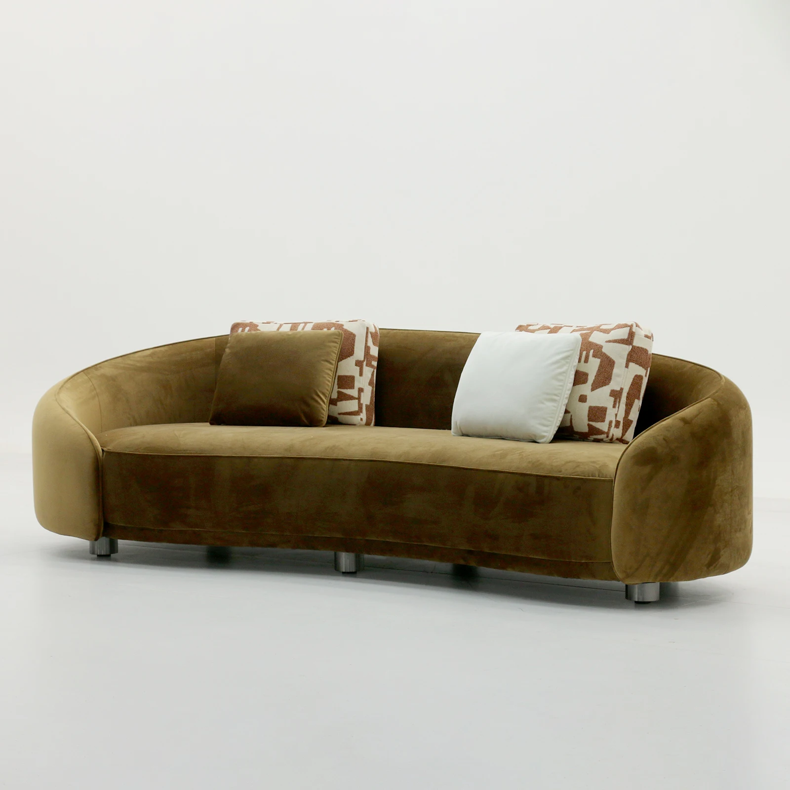 

#Modern Nordic Velvet Fabric Sofa Curved Sofa Couch Living Room Home Office Upholstery Luxury Villa Apartment Sofa Set
