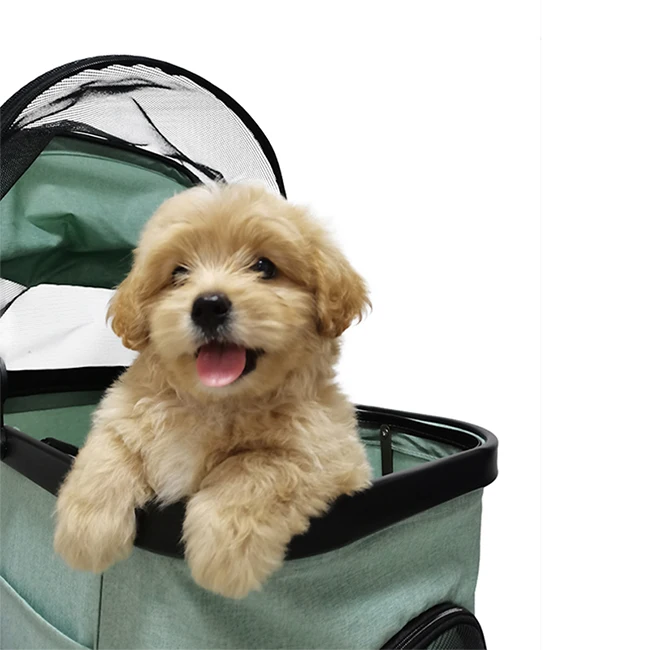 Stainless Steel Frame dobrável Pet Trolley, carrinho de gato e cachorro, portátil, ao ar livre, viagens, pequenos animais, cães