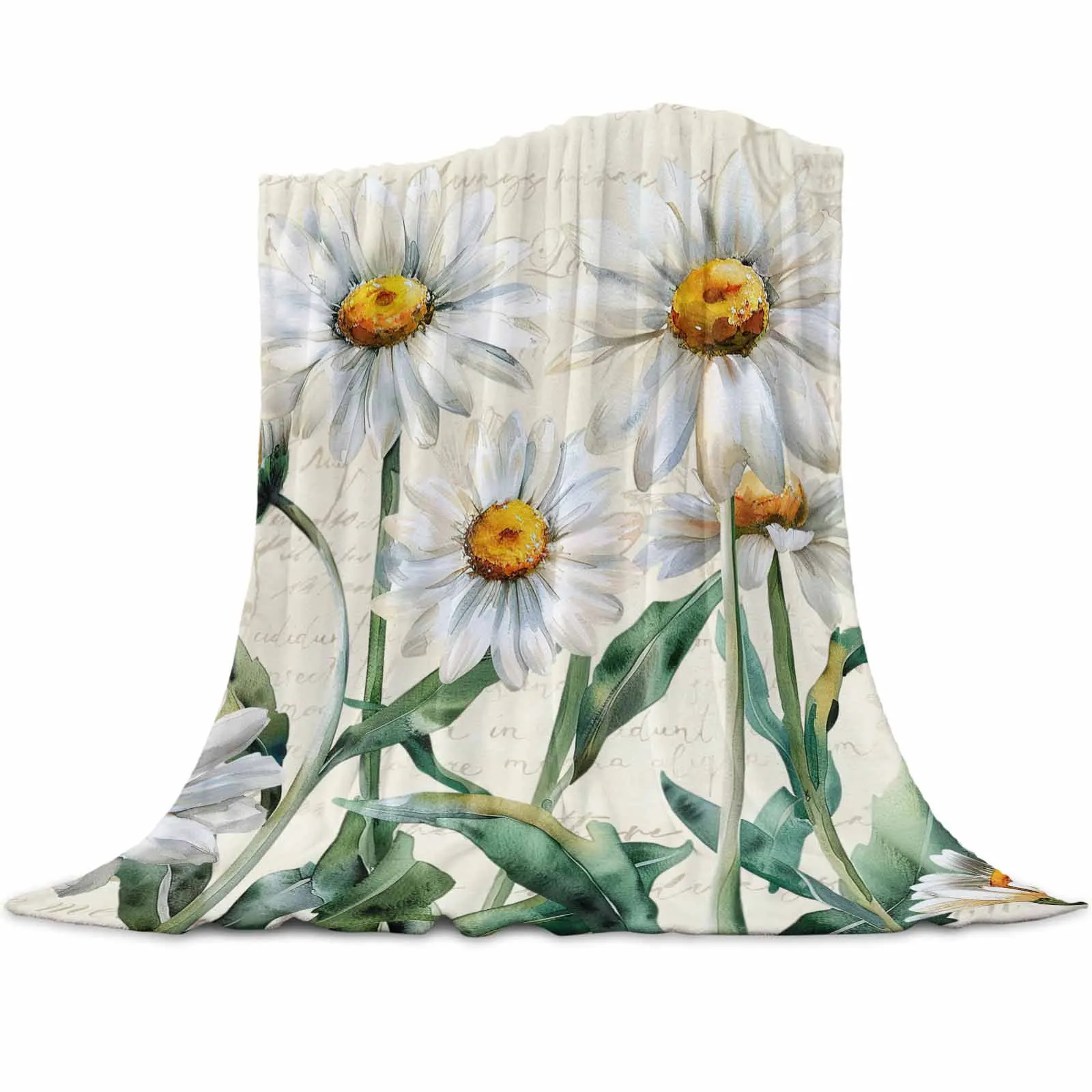 Spring Flower Daisy Retro Blankets Portable Soft Throw Blanket for Bed Office Bedspread Home Decor Flannel Blanket