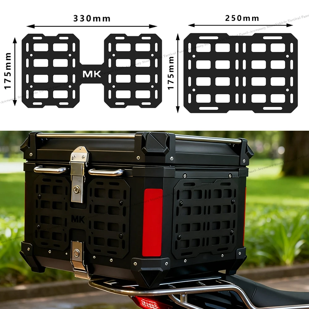 Motorcycle Top Case Tactical Molle Panel aluminum alloy Tactical Storage Box Universal Side Box Modular Organizer Quick-Mounting