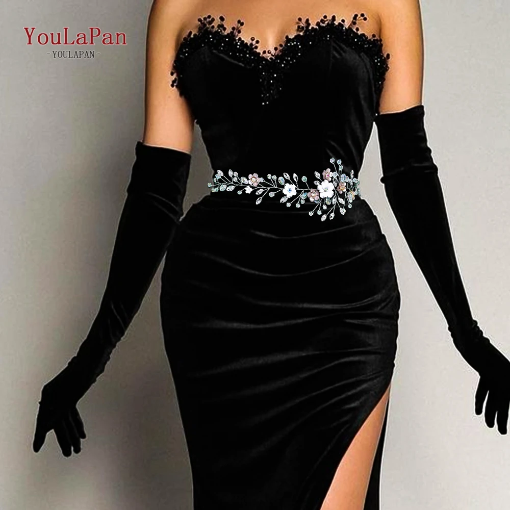 

YouLaPan Elegant Bridal Belt Rhinestone Crystal Bride Belt Wedding Dress Waist Decoration Evening Gown Belt Accessories SH862