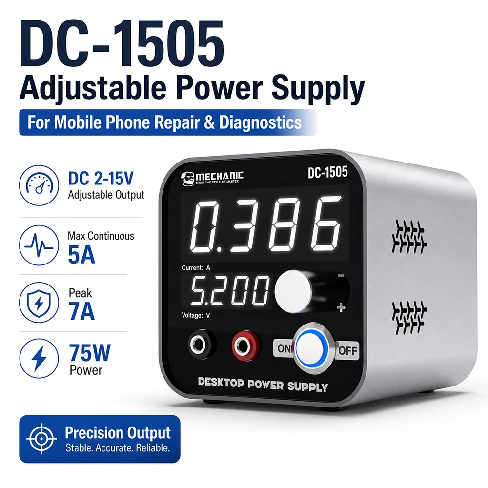 Power Tools Inspection - Alimentation de bureau réglable MECHANIC DC-1505,
