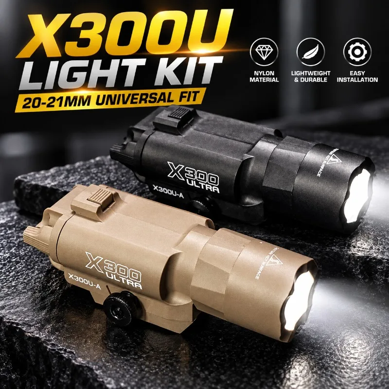 Rail Mount X300U Nylon Illumination Kit, Bright Model Flashlight for 20-21mm Hobby Model Parts