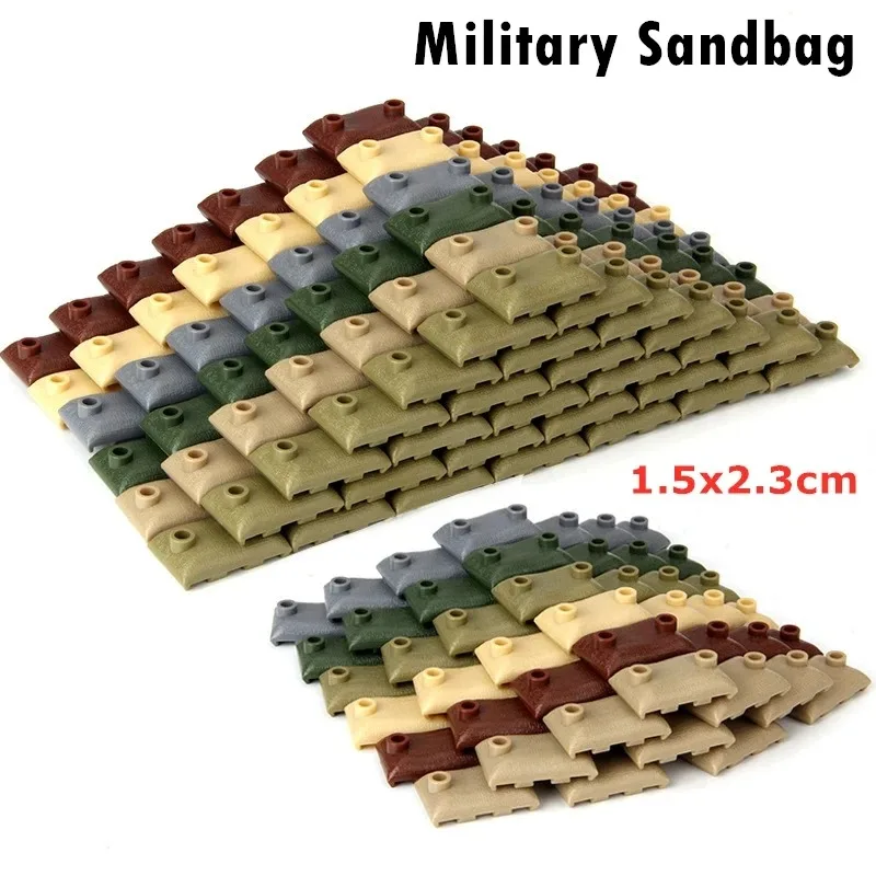 G-MOC 100pcs/lot Buildings Blocks WW2 Weapon Military Special Forces Sandbag Particle Assembles DIY Educational Bricks Kids Toys