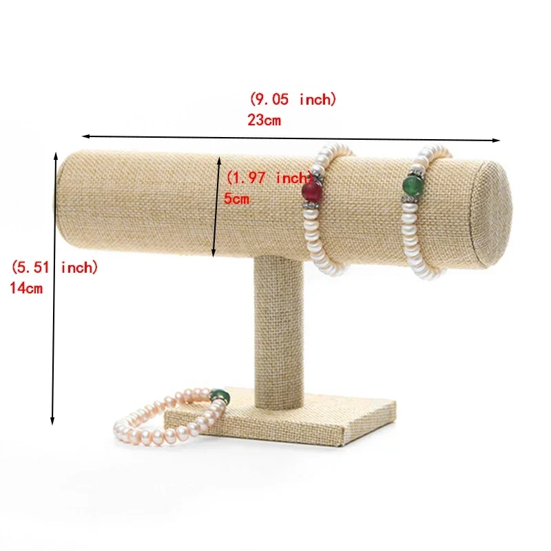 PU Velvet Jewelry Bracelet Storage Display Chain Watch T-Bar Rack Organizer Hard Stand Holder Jewelry Display Bracelet Display