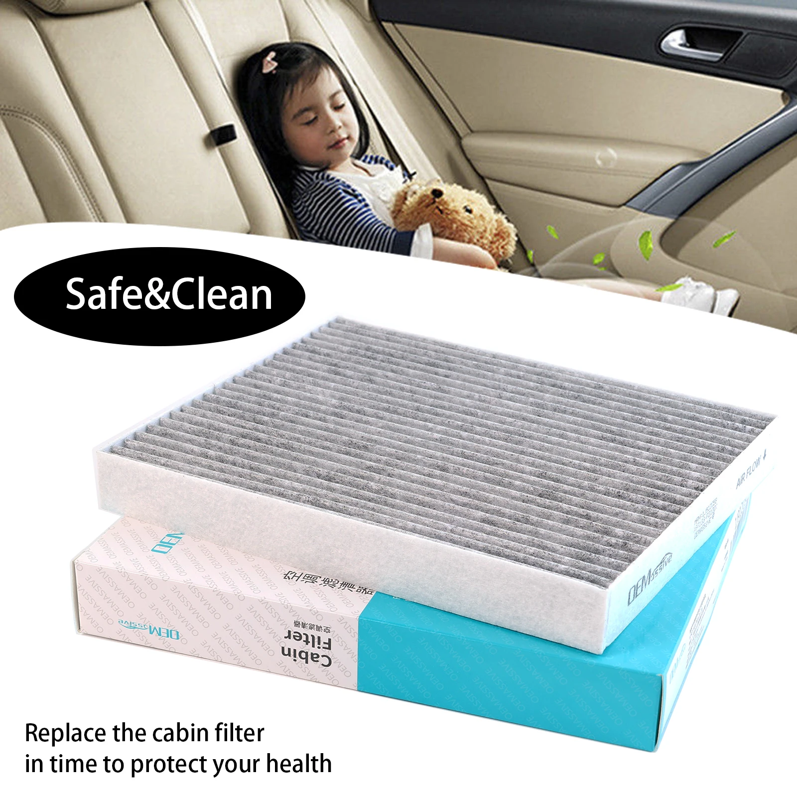 Car Accessories Activated Carbon Cabin Air Filter 97133-F2100 For Hyundai Ioniq Electric Kia Niro 2017 2018 2019 2020 2021 2022