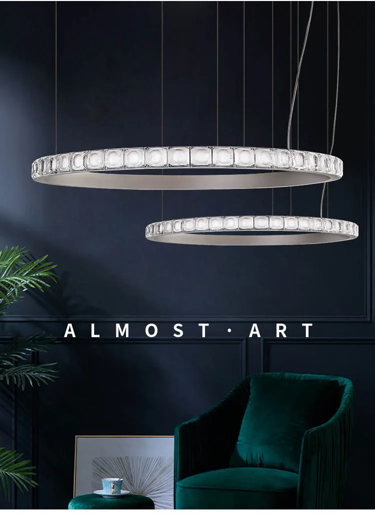 

Nordic light luxury living room crystal chandelier post modern minimalist art atmosphere dining room bedroom lamps