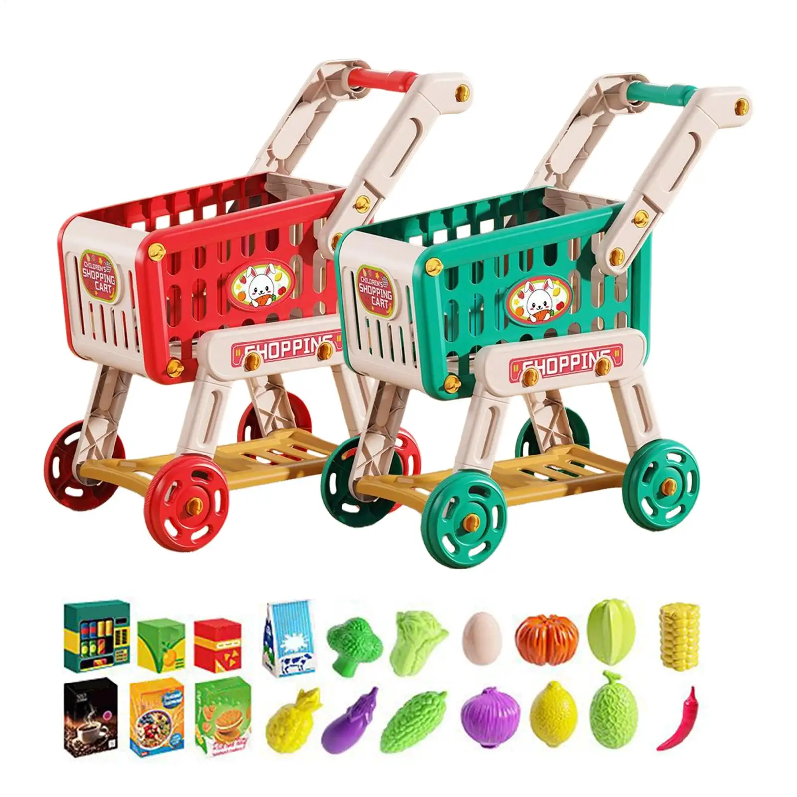 Crianças carrinho de compras brinquedo carrinho de mercearia crianças jogar acessórios de cozinha fingir jogar brinquedos educativos comida falsa para meninos meninas criança