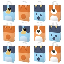 12 Blue Dog Birthday Party Favor Bags Dog Gift Bags Bulk with Handles Merchandise Bags Goodie Candy Bags for Kids Birthday Party