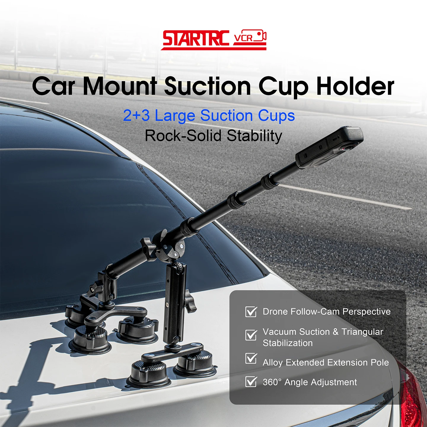 

Car Suction Cup Mount Kit for Insta360 GoPro MAX DJI OSMO 360 Action Camera Accessory Invisible Selfie Stick Ball Head Adapter
