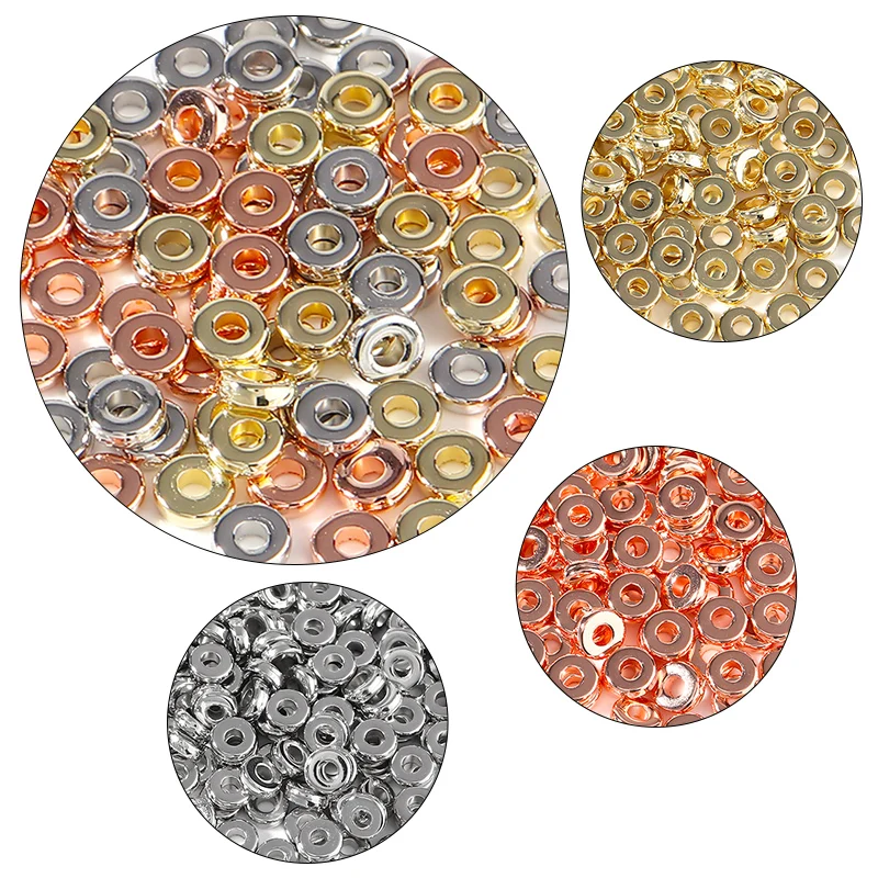 100Pcs/Lot 6/8mm High Quality CCB Beads Flat Round Loose Beads Spacer Loose Bead For DIY Crafts Ornament Making Clothing Accesso