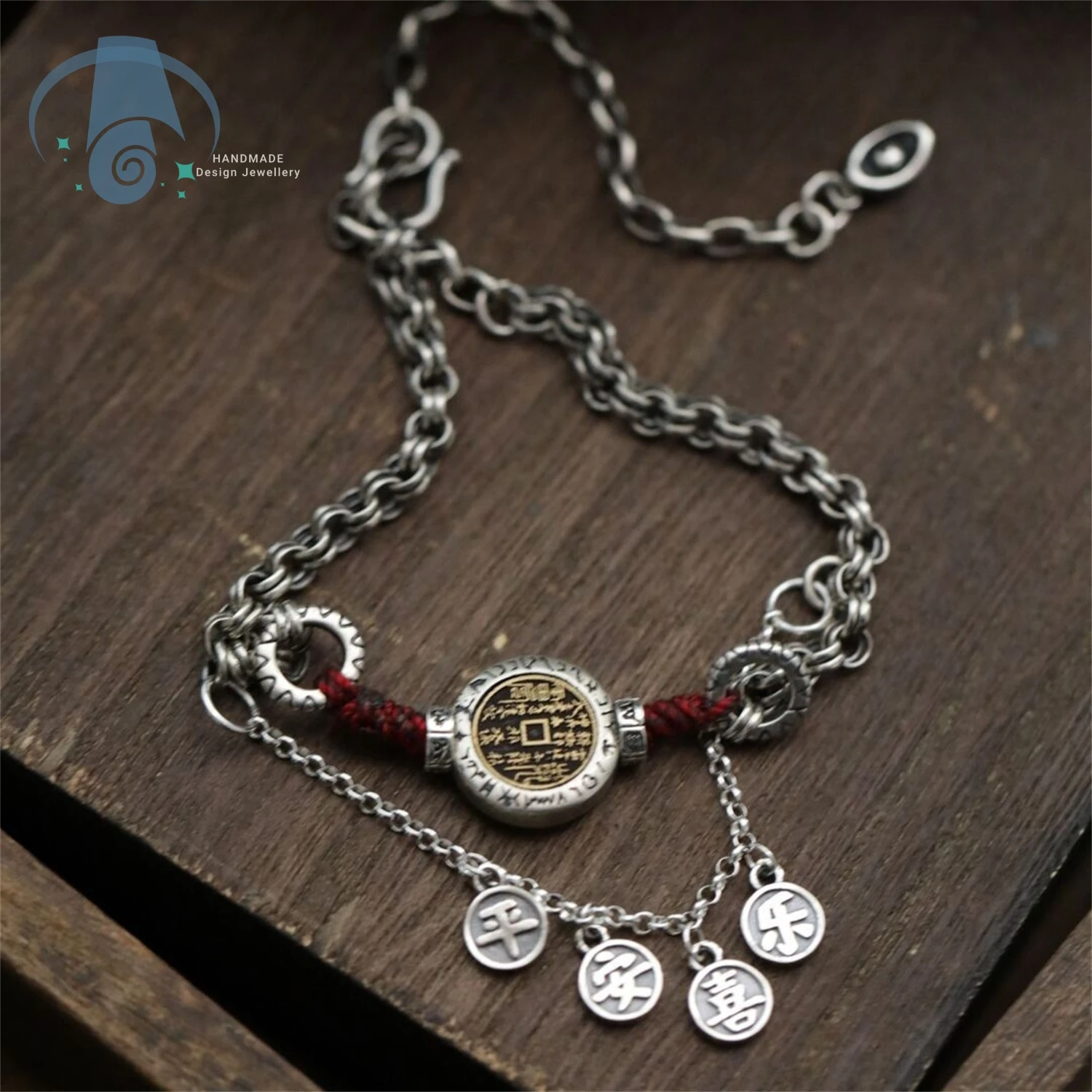 Chinese Ankle Bracelet Red Cord Bracelet with Antique Coin Charm Good Luck Blessings Ankle Foot Jewelry Unisex Adjustable Multi