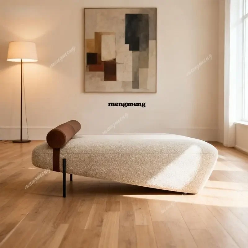 Hot sales Nordic simple bedroom bedside stool modern designer fabric door shoe changing stool creative sofa leisure bench - view 5