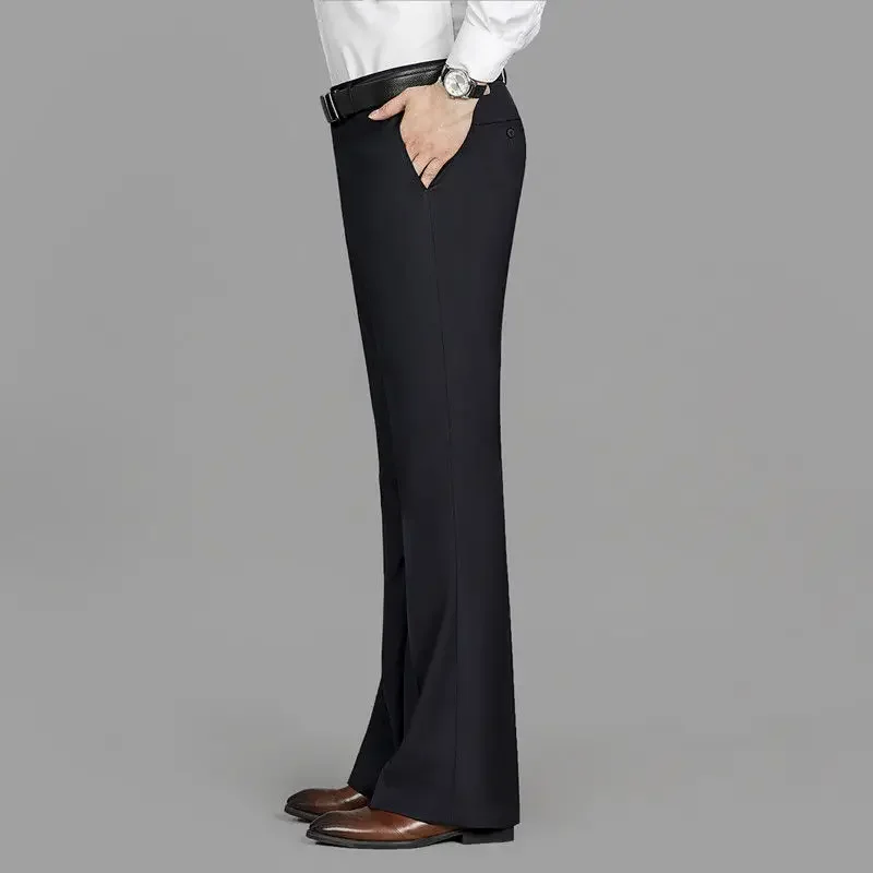 

Fluid Draped Elastic Male Suit Trousers Stretch Baggy Men's Summer Pants Fashion High Quality 2024 Thin Casual Classic Dress Up