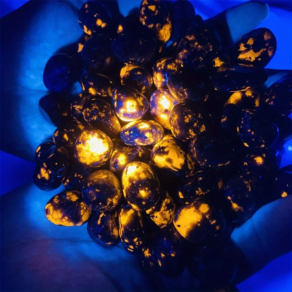 Natural Yooperlite Flame Stone Crystal Gravel | Large Particle Glowing Orange-Yellow Stones for Home Aquarium Garden Decor - Image 6