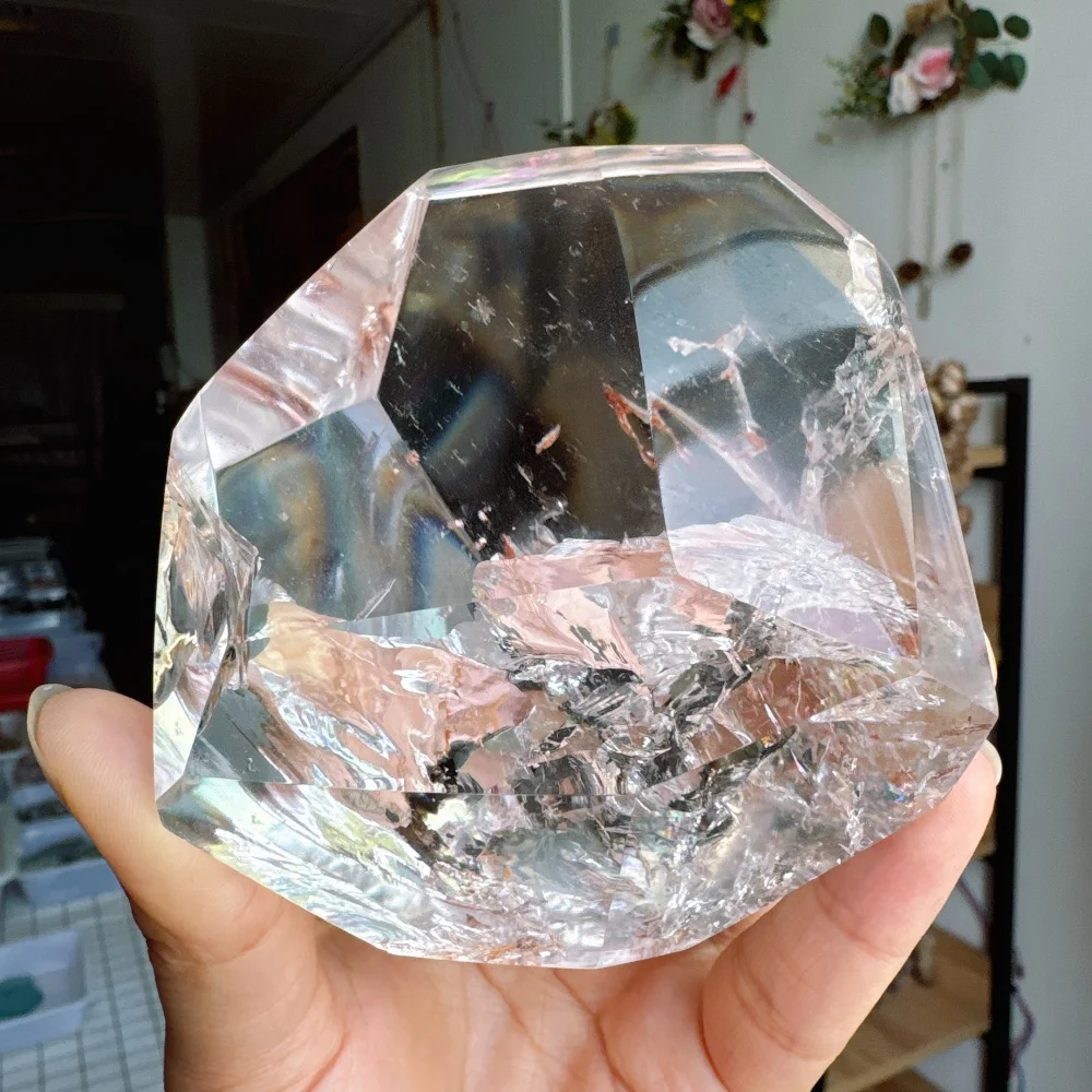 Natural Clear Quartz Rainbow Free Form Crystal Healing Crystal Reiki Energy Home Decor Ornament Gift