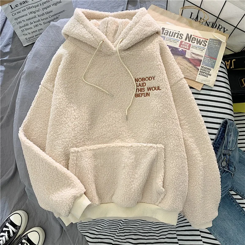 

2024 Autumn/Winter Fashion Casual Design Women's Hoodie Loose Thermal Pullover Hoodie