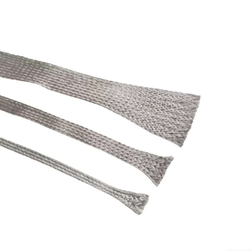 1Meters Pure Copper Tinned Bare Ground Braid Lead Wire Metal Sheath Screening Signal Wire Cable Shielded 2-40mm