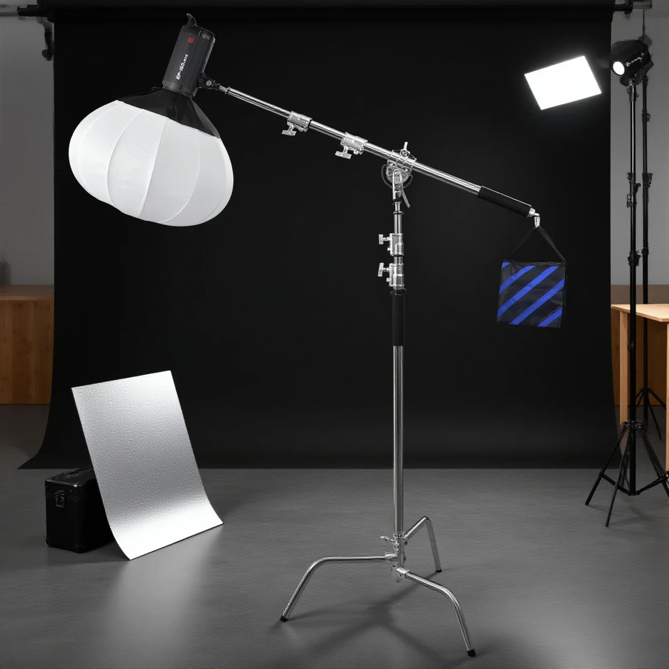 

Professional 110inch 2.8m Heavy Dty Silver Stand Customized Stainless Steel Light Stand Tripod Knob Lck Portable