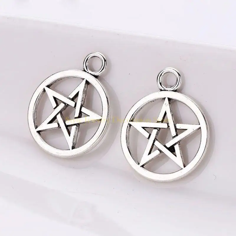 d46e 30 pcs/set pentacle hexagram star for preatud charm arndant diy art art
