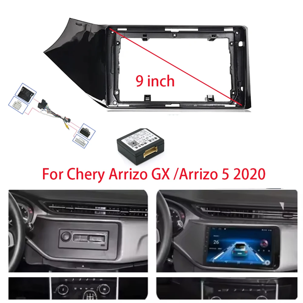 9 Inch Car Frame Fascia For Chery Arrizo GX /Arrizo 5 2020 Adapter Canbus Box Decoder Android Radio Dash Fitting Panel Kit 