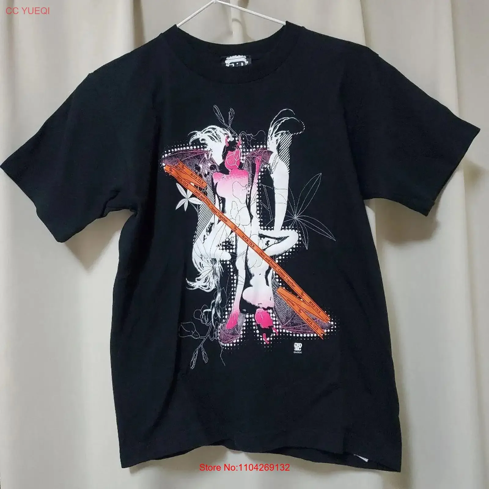 BUCK TICK T shirt size S Devil and Freud vintage Washed Breathable graphic designer clothes Soft Casual Versatile Stretched