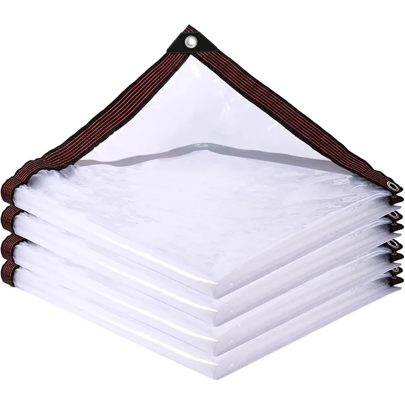 Transparent PE Tarpaulin 0.18mm Waterproof UV Tear Resistant with Grommets for Garden Plant Cover Rainproof Canopy Outdoor