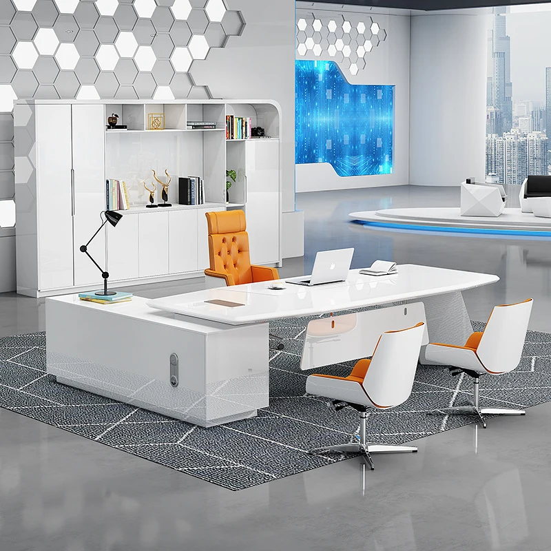 CEO desk,boss table,office Furniture,, Simple Modern Light Luxury , Executive , Manager Desk And Chair Set, Office Furniture