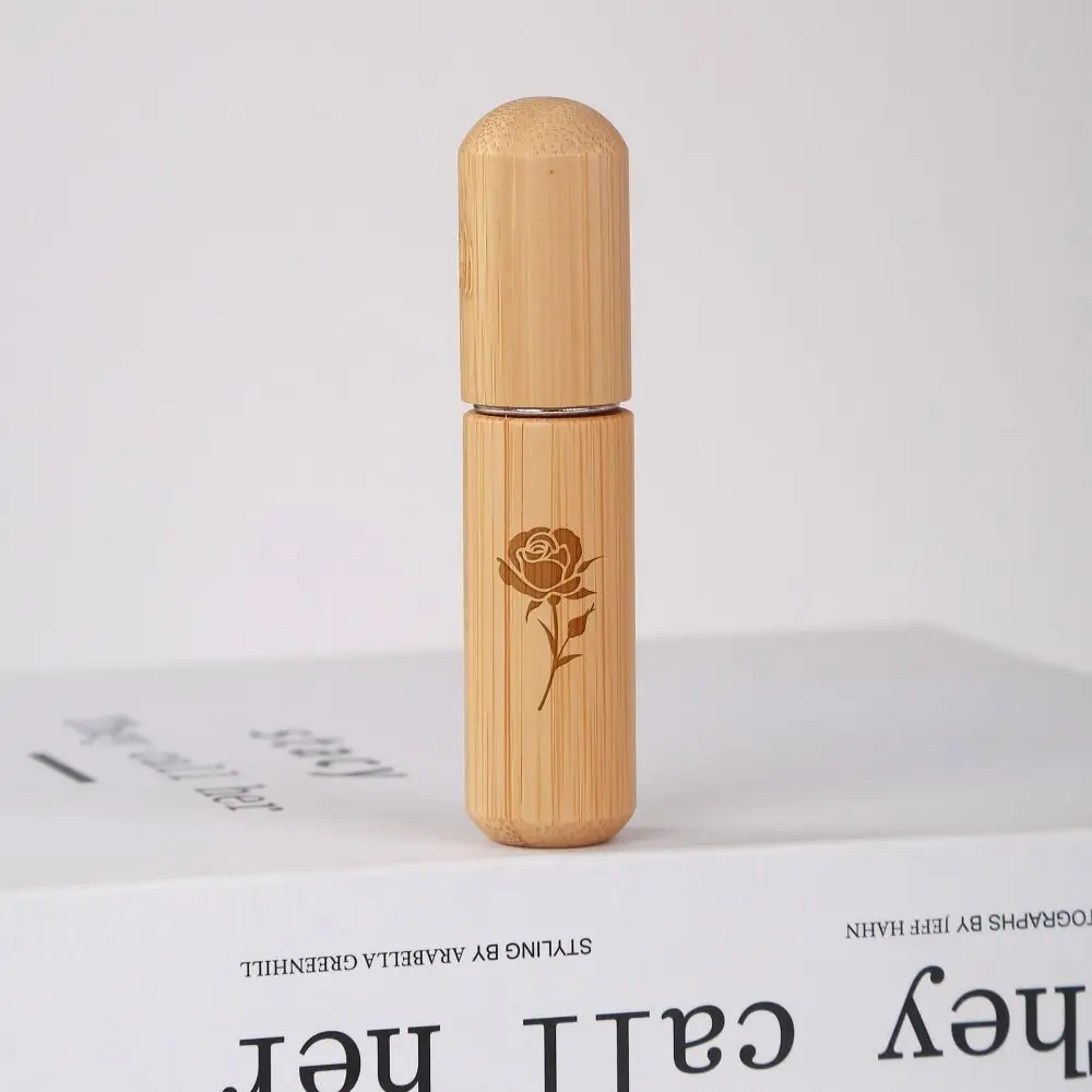 Nouveau Bouteille de parfum en bois de 5ML, Mini conteneurs cosmétiques vides rechargeables, atomiseur Portable, cadeaux
