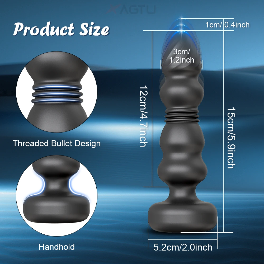 Thrusting Butt Plug Vibrator Anal ลูกปัดชาย Prostate Massager Telescopic Vibrating Anal Plug Stimulator เพศของเล่นสําหรับผู้หญิงผู้ชาย