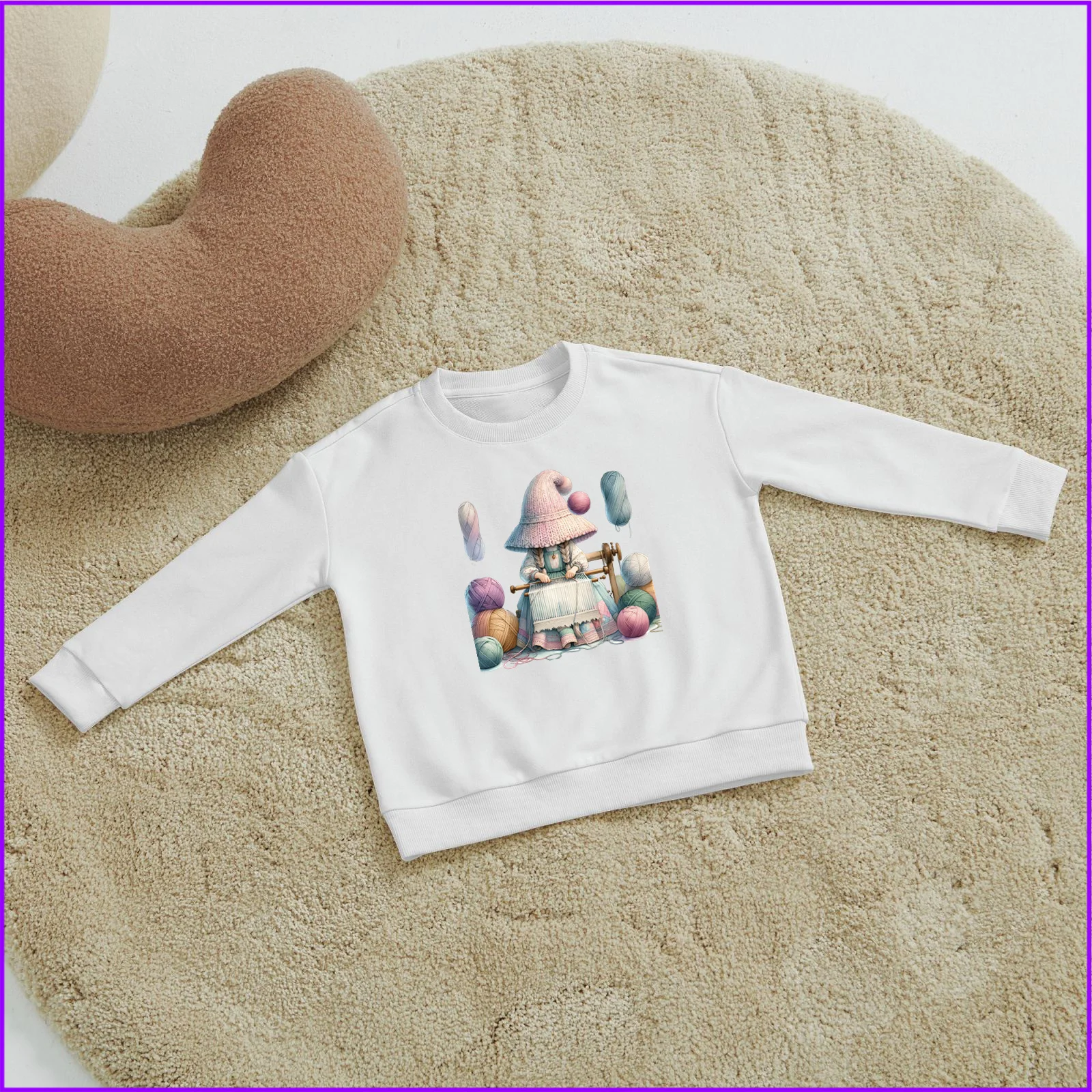 Gnome Knitting Girl Sja2412 Kids Boys Girls Hoodies Sweatshirts Sweaters Winter Teenagers Tweens 2024 Toddler Tees Designer Luxu