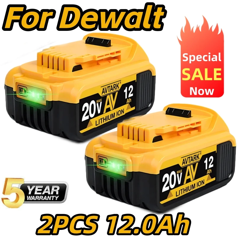 

2025New 100% Original 12000mAh 20V for Dewalt Power Tool Battery DCB206 20V 12.0Ah Battery DCB206 20V Battery DCB205 DCB200