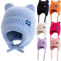 Hot Sale Women Cute Cat Ear Earflap Winter Hat Fashion Knitted Hat Kpop Style Soft Beanie Hats Candy Colors Streetwear Cap