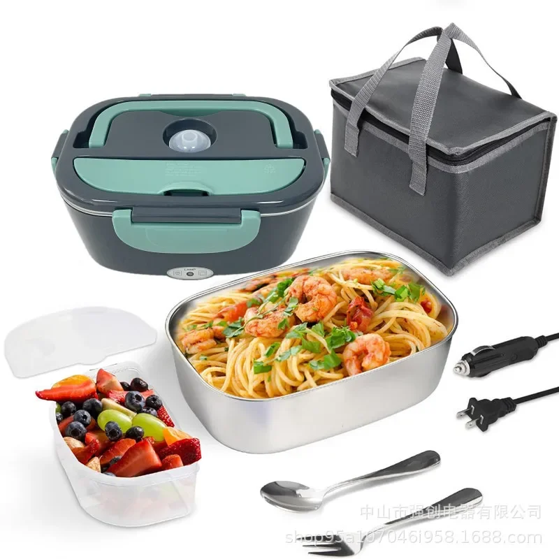 

1.5 L 60W Electric Lunch Box Home Office Car Portable Food Warmer Food Heater Leak Proof 304 Stainless Steel Liner Lunch Box