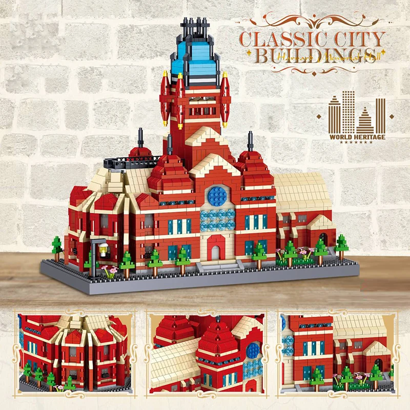 Harvard University Memorial Hall Bausteine Weltberühmte Street View Architektur Montage Ziegel Spielzeug Geschenke für Kinder Erwachsene