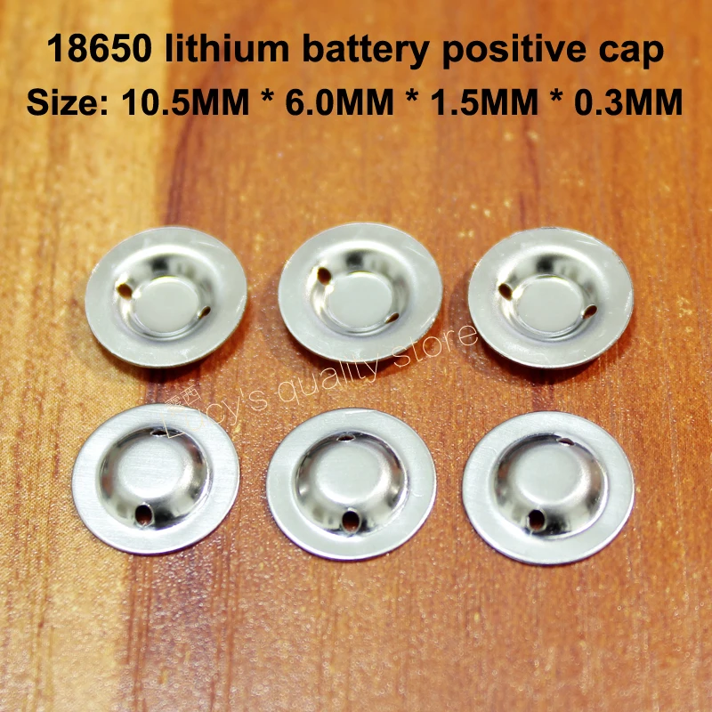 100pcs/lot 18650 lithium battery positive spot welding tip cap 18650 battery flat head to change the tip cap folding machine