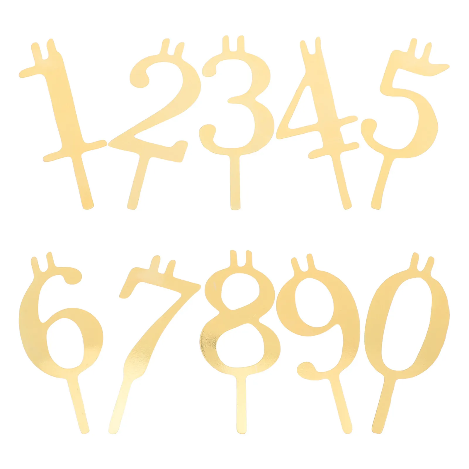 10Pcs Reusable Stainless Steel Number Birthday Holder Set Dripless Cake Topper for Milestone Birthday Anniversary